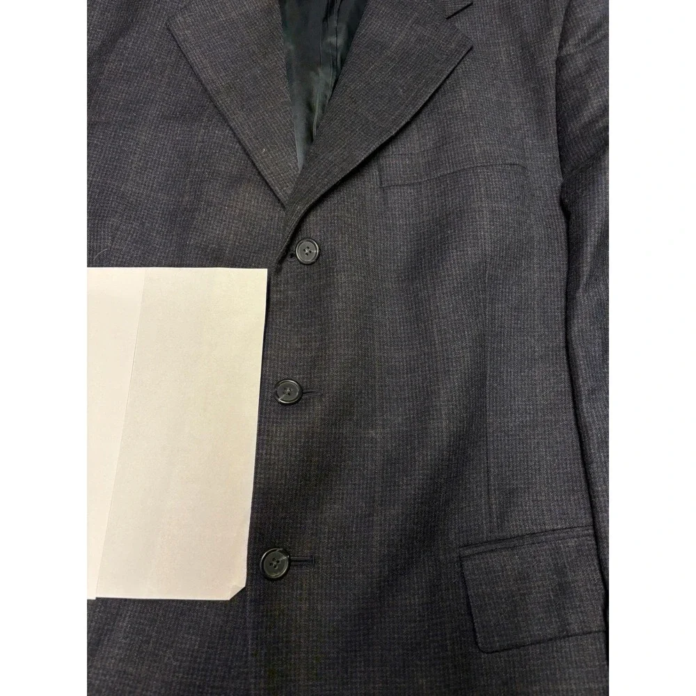 Jos A Bank Executive Collection Grey Glen Plaid 100% Wool Suit Men 2Pc 43R 38x28